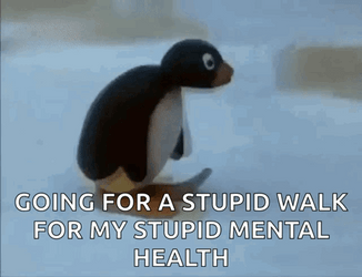 Mental Health Penguin Walk GIF