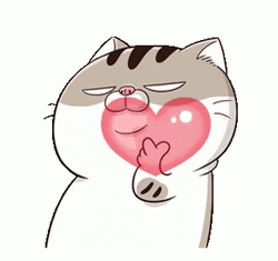 Meobeo Finger Heart With Shining Animated Heart GIF
