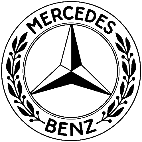 Mercedes Logo With Laurel Wreath Sticker