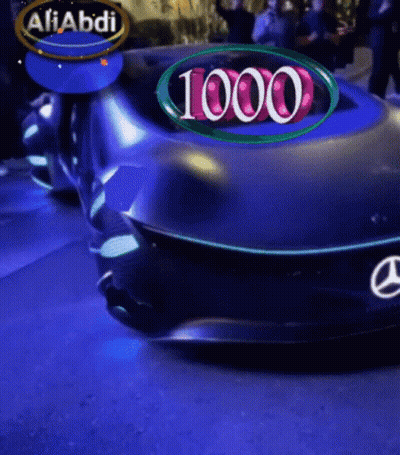 Mercedes With Number 1000 On Front GIF