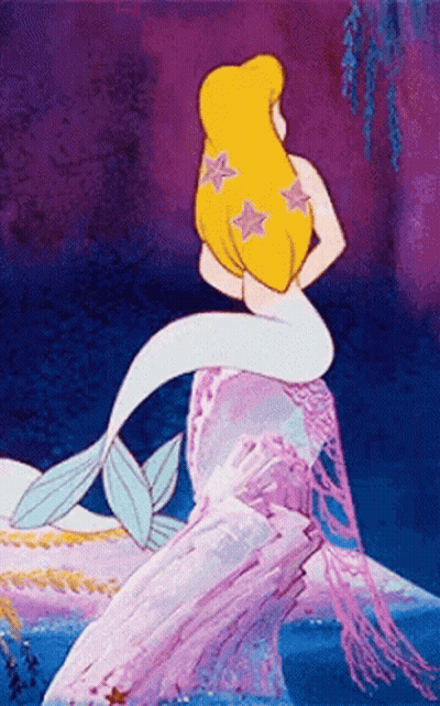 Mermaid Sitting On Rock GIF
