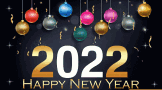 Merry Christmas And Happy New Year 2022 Glowing Rainbow Balls GIF