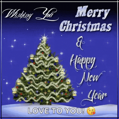 Merry Christmas And Happy New Year Card GIF