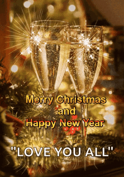 Merry Christmas And Happy New Year Card GIF