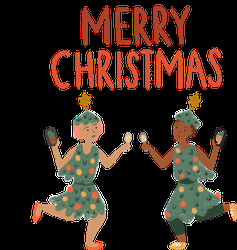 Merry Christmas And Happy New Year Cheers Phones Recording Party Costume  GIF