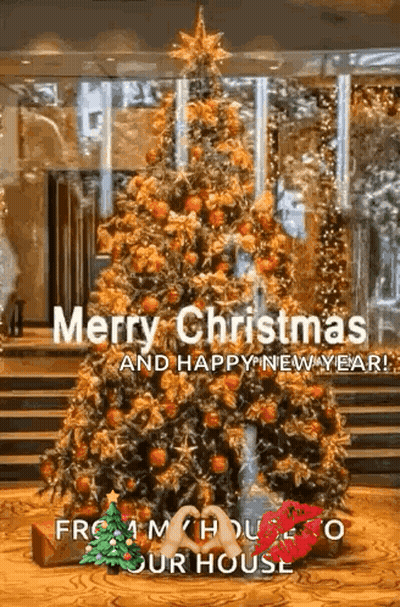 Merry Christmas And Happy New Year Christmas Tree GIF
