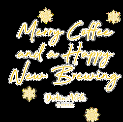 Merry Christmas And Happy New Year Coffee Brewing Greetings GIF