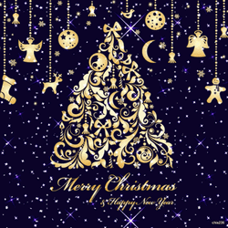 Merry Christmas And Happy New Year Decorations Angels Cookies Dears Moon GIF