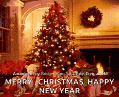 Merry Christmas And Happy New Year Greeting GIF