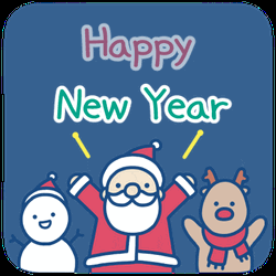Merry Christmas And Happy New Year Snowman Santa Rudolph Rain Deer GIF
