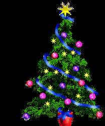 Merry Christmas And Happy New Year Swirling Lights Christmas Tree GIF