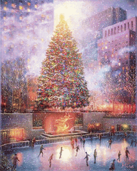 Merry Christmas And Happy New Year Times Square Snow Ice Skate GIF