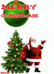 Merry Christmas Animated Big Santa With Big Ball GIF