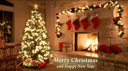 Merry Christmas Animated Chimney GIF