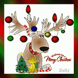 Merry Christmas Animated Deer GIF