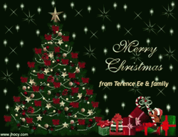 Merry Christmas Animated Gifts Under Xmas Tree GIF