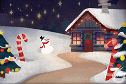 Merry Christmas Animated House GIF