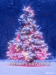 Merry Christmas Animated Purple Christmas Tree GIF