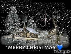 Merry Christmas Animated Snow Raining GIF