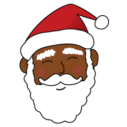 Merry Christmas Black Santa Blowing Kiss Animation