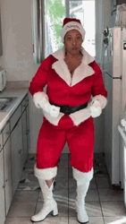 Merry Christmas Black Santa Dancing Holly Logan