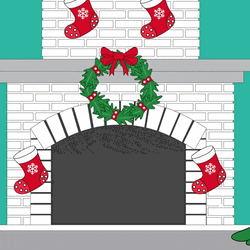 Merry Christmas Black Santa Going Down The Chimney