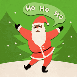 Merry Christmas Black Santa Happily Dancing