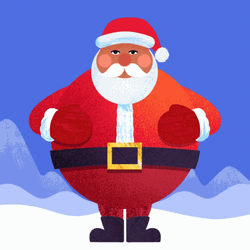 Merry Christmas Black Santa Ho Ho Ho Animated
