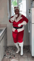 Merry Christmas Black Santa Holly Logan Walking Dance