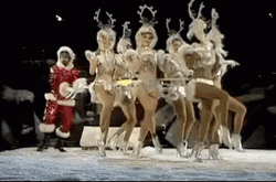 Merry Christmas Black Santa With Human Reindeers