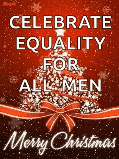 Merry Christmas Card Celebrate Equality For All Men GIF