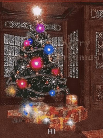 Merry Christmas Card With Christmas Tree GIF