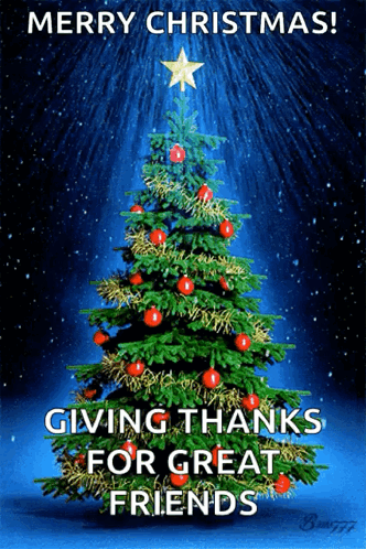 Merry Christmas Card With Christmas Tree GIF