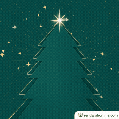 Merry Christmas Card With Christmas Tree GIF