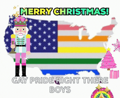 Merry Christmas Card With Nutcracker And US Map GIF