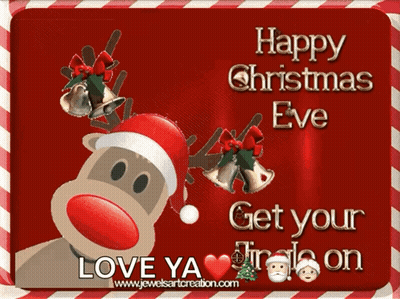 Merry Christmas Card With Ornament And Bells GIF