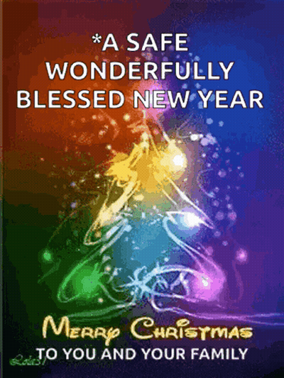 Merry Christmas Card With Tree GIF