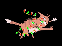 Merry Christmas Cat Electrocuted GIF