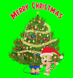 Merry Christmas Cat Hula Hoop GIF