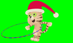 Merry Christmas Cat Hula Hoop GIF