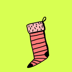 Merry Christmas Cat In Sock GIF