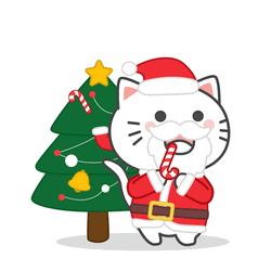 Merry Christmas Cat Santa Costume GIF