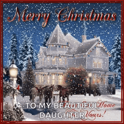 Merry Christmas Daughter Beautiful House GIF