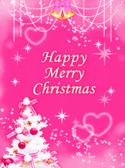 Merry Christmas Daughter Pink Sparkles GIF