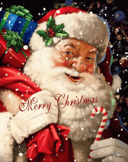 Merry Christmas Daughter Santa Snowflakes GIF