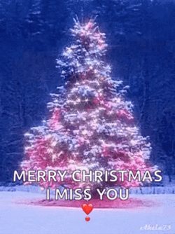 Merry Christmas Daughter Spinning Lighted Tree GIF