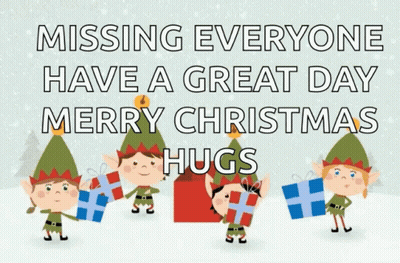 Merry Christmas Elf Holding Presents Hugs GIF
