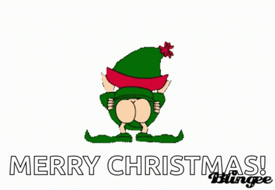 Merry Christmas Elf Showing Butt GIF