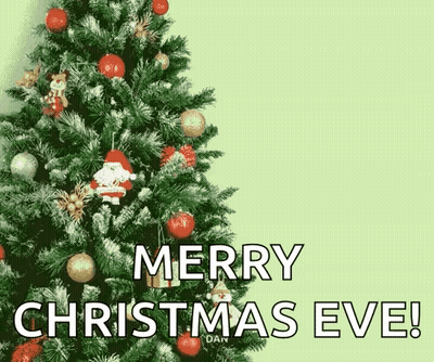 Merry Christmas Eve Card With Christmas Tree GIF