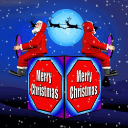 Merry Christmas Eve Santa Spinning Box GIF